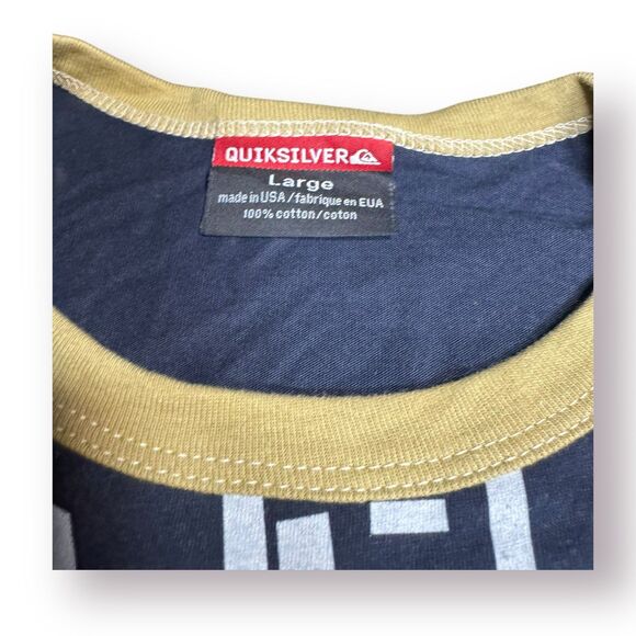 Quiksilver Tiger Graphic T-Shirt Size Large Blue‎ Shirt Retro 100% Cotton Skater - Picture 3 of 4